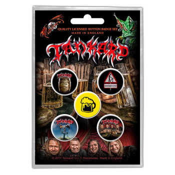TANKARD - 5 x Button Badge Set